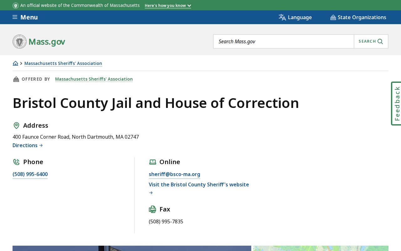 Bristol County jail and house of correction, where Bristol County warrant records arrests lead to custody