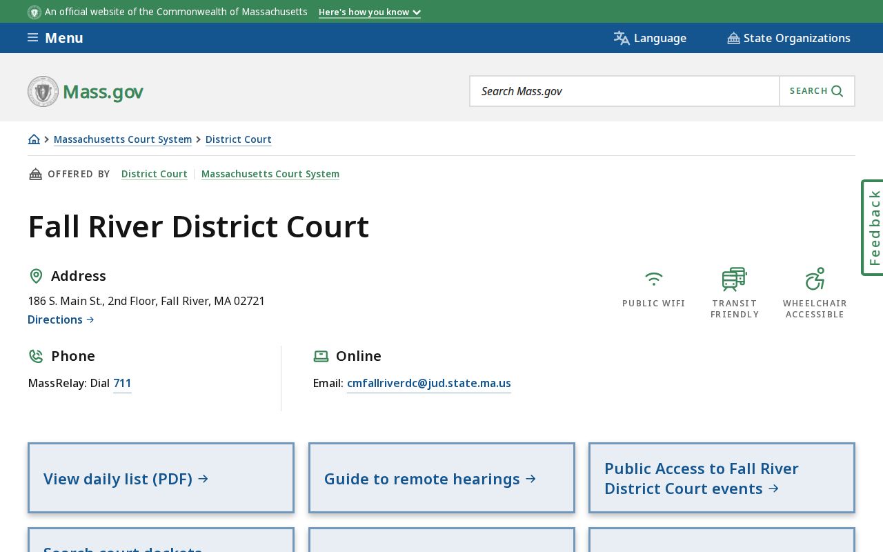 Bristol County warrant records: Fall River District Court service-area counter for city cases