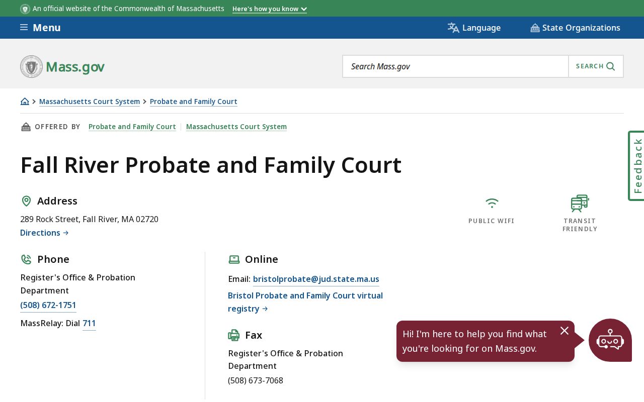Fall River Probate and Family Court, part of the Bristol County warrant records court network
